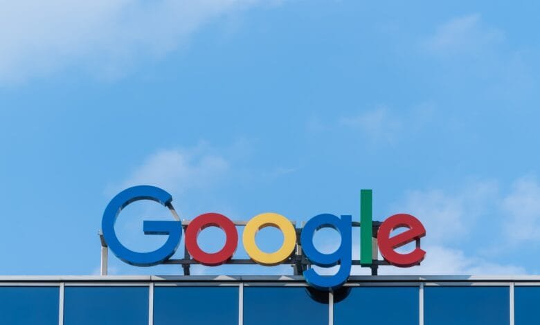 Google sign on top of building