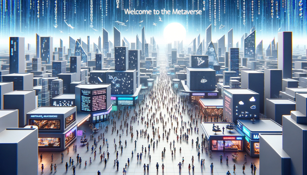 Photo-of-a-bustling-virtual-city-inside-a-vast-digital-landscape.-Users-represented-as-avatars-interact-with-each-other-engage-in-virtual-trades.