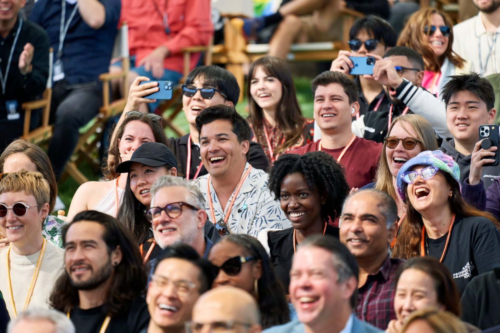 Apple WWDC24: Developers cheer at Apple Park during the WWDC24 keynote