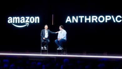 Amazon and Anthropic CEOs on stage