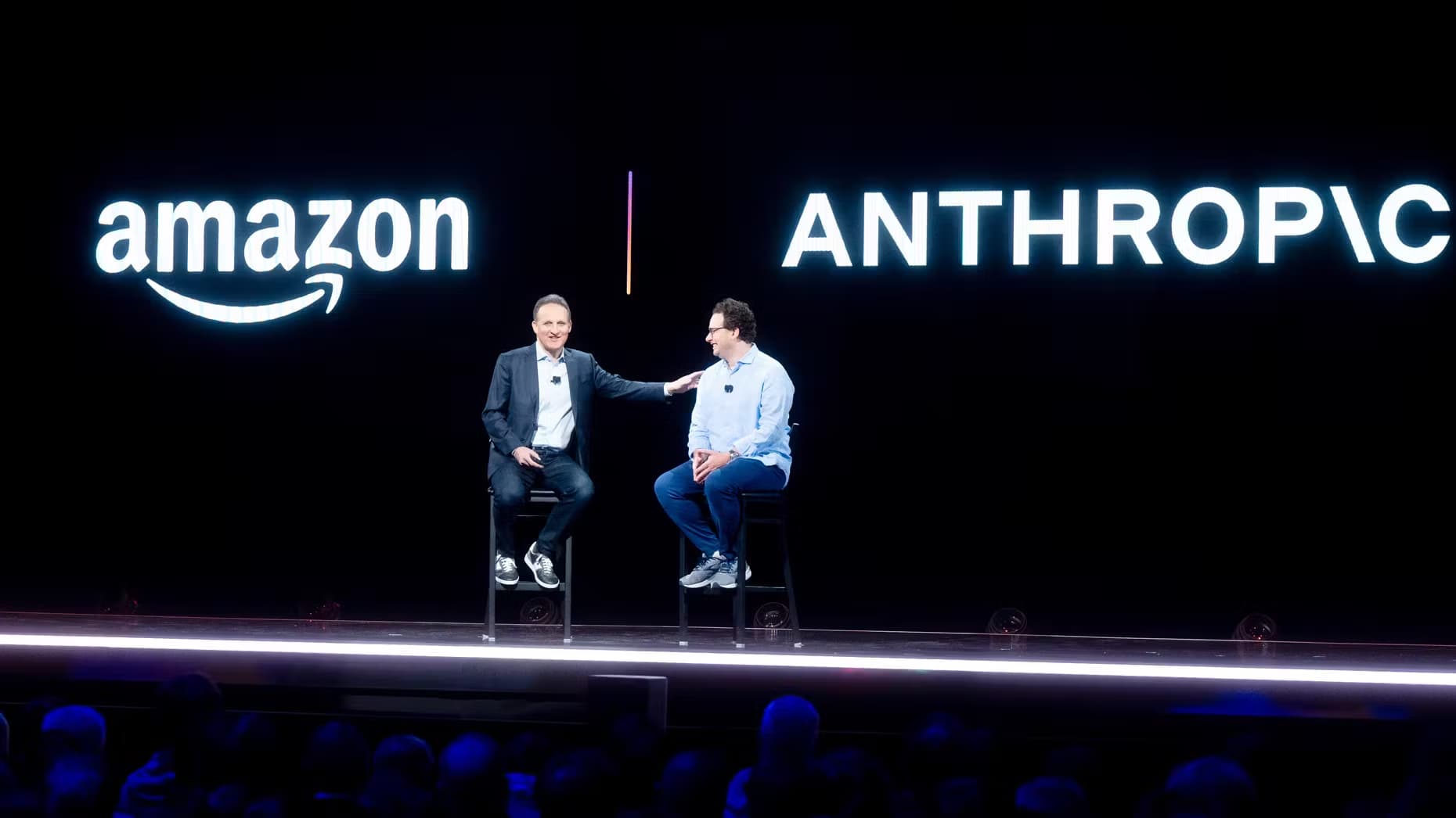 Amazon and Anthropic CEOs on stage