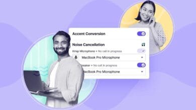 A youn man from india holding a laptop and a settings menu open next to him ...