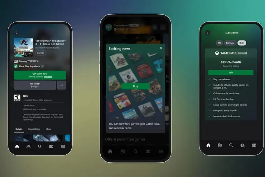 Displaying 3 Mobiles, App store screen.