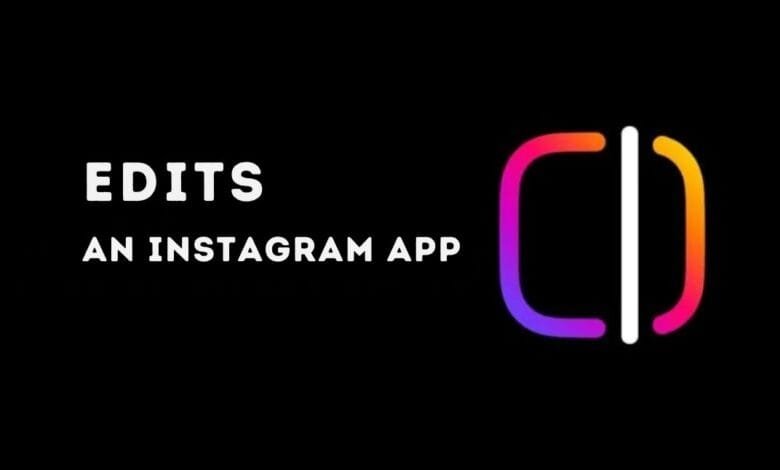 Edits: A vibrant Instagram app logo. Gradient square split by a white line on black.