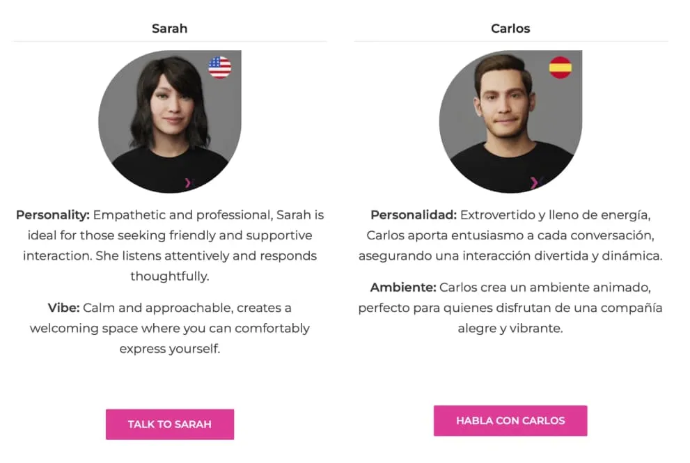 This March 2025 image from the website of artificial intelligence company Xoltar shows two of of their demonstration avatars for conducting video calls with patients. Xoltar via AP This March 2025 image from the website of artificial intelligence company Xoltar shows two of of their demonstration avatars for conducting video calls with patients. Xoltar via AP