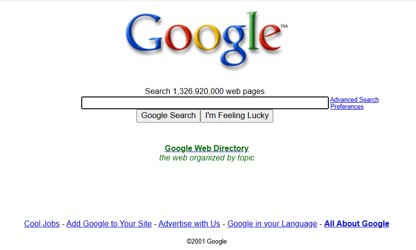 Google.com - JAN 2001