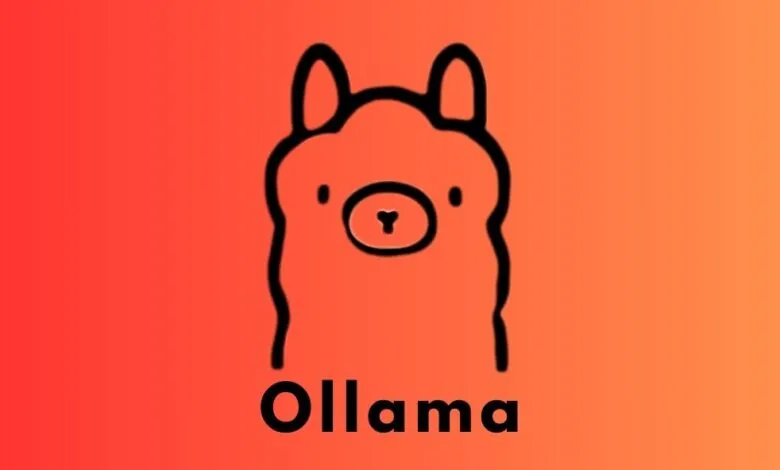 Ollama logo: Friendly cartoon llama on an orange gradient background.