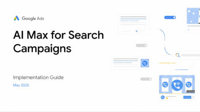 Google Ads AI Max for Search Campaigns implementation guide. Diagram shows how AI Max optimizes search campaigns.