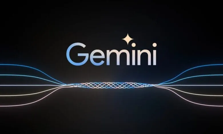 Google Gemini logo with glowing lines, suggesting connection and AI capabilities.