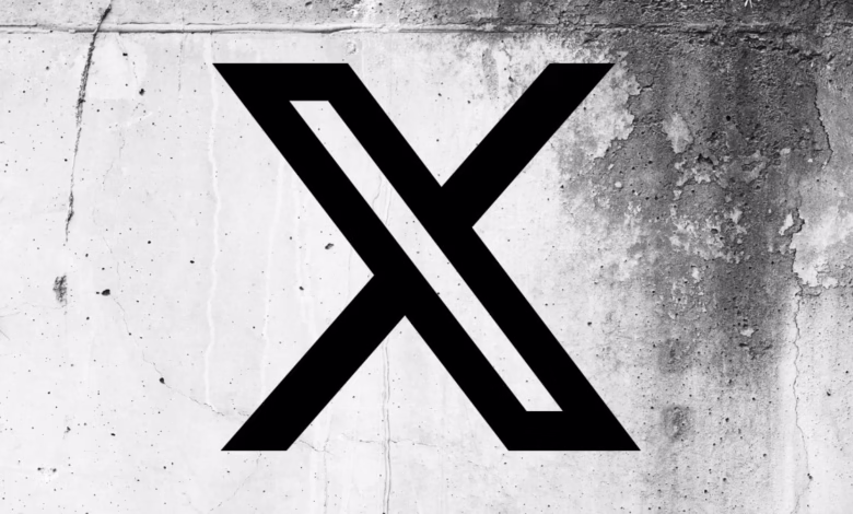 Bold black 'X' logo on a textured, gray concrete background.