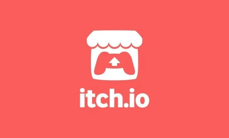 itch.io logo: white storefront icon with game controller inside, on red background