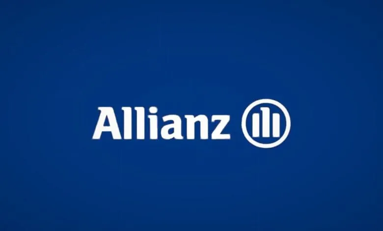 Allianz logo: white text and symbol on a blue background.