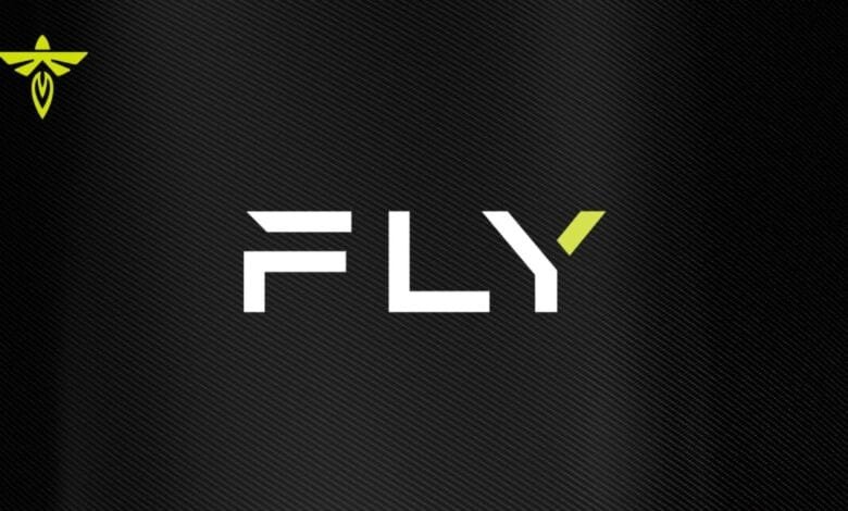 FLY logo on a dark background with a small firefly icon in the upper left corner.