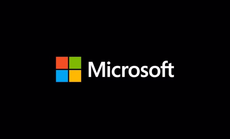 Microsoft logo: four colored squares and the word 'Microsoft' in white on a black background.