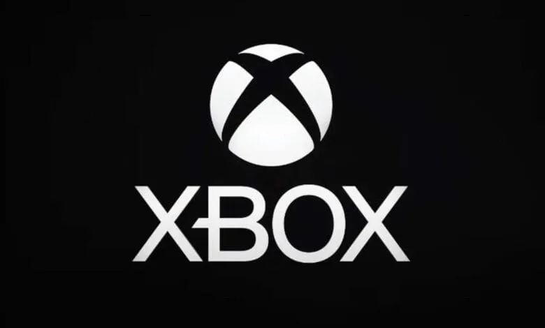Xbox logo: white X in a circle, with 'XBOX' in bold white letters below, on a black background.