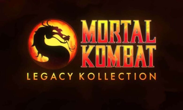 Mortal Kombat Legacy Collection logo: fiery dragon symbol and game title.