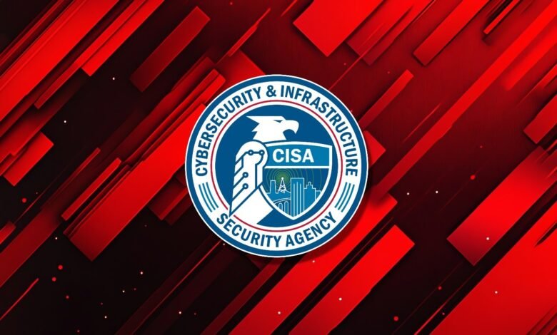 CISA logo: Cybersecurity & Infrastructure Security Agency emblem on red background.