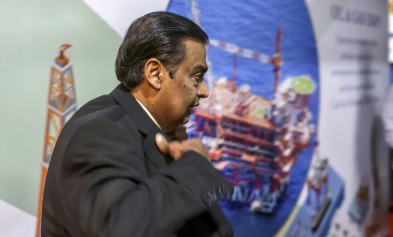 Mukesh Ambani, Reliance Industries chairman, speaks at an event.