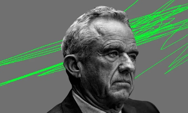 Black and white portrait of Rupert Murdoch, former CEO of News Corp, overlaid with bright green abstract lines.