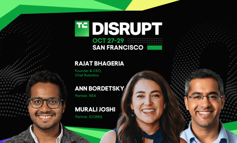 Rajat Bhageria, Ann Bordetsky, and Murali Joshi, speakers at TechCrunch Disrupt in San Francisco.