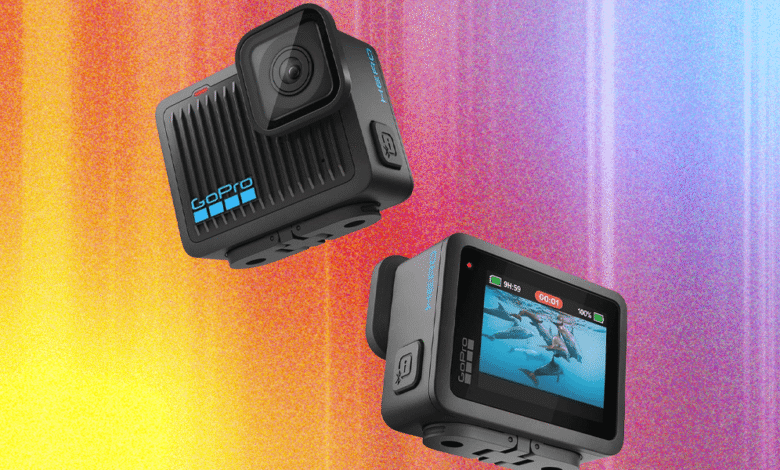 Two GoPro Hero cameras, one displaying underwater footage of dolphins. Great for action and adventure.