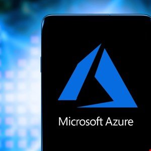Microsoft Azure logo displayed on a smartphone screen.