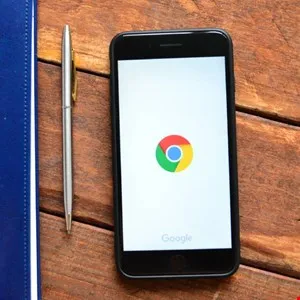 Google Chrome app on smartphone screen.