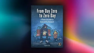 Book cover: 'From Day Zero to Zero Day' by Eugene Lim, a guide to vulnerability research. Illustrates a hooded figure on a bench.