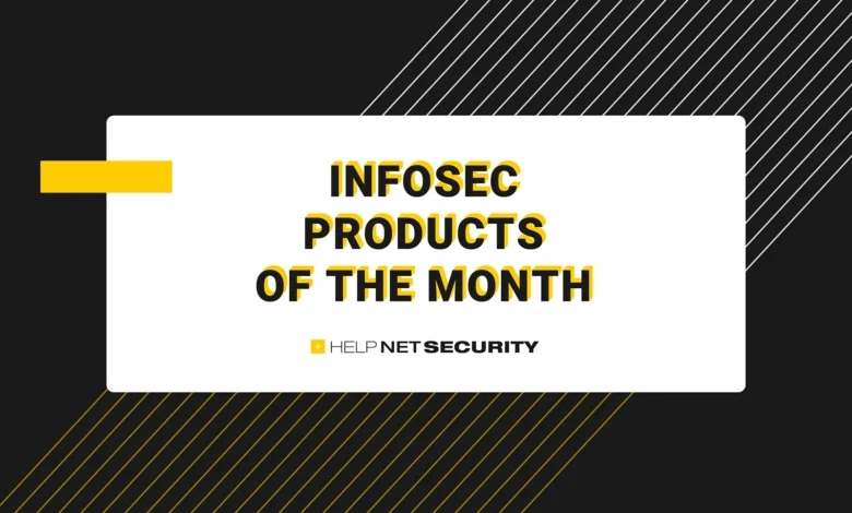 Infographic highlighting Help Net Security's top infosec products of the month.