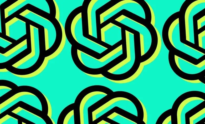 Abstract geometric pattern with teal background and repeating black, lime green, and teal floral shapes.