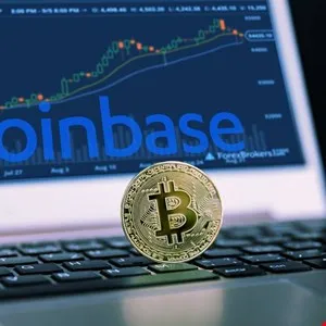 Bitcoin on Coinbase trading platform laptop
