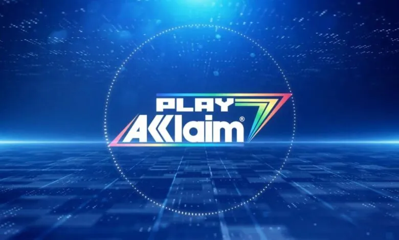 Play Acclaim logo: vibrant rainbow design on a dark blue digital background.