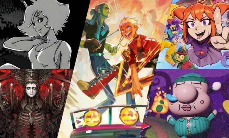Collage of diverse video game art styles: anime, dark fantasy, and vibrant cartoon characters.