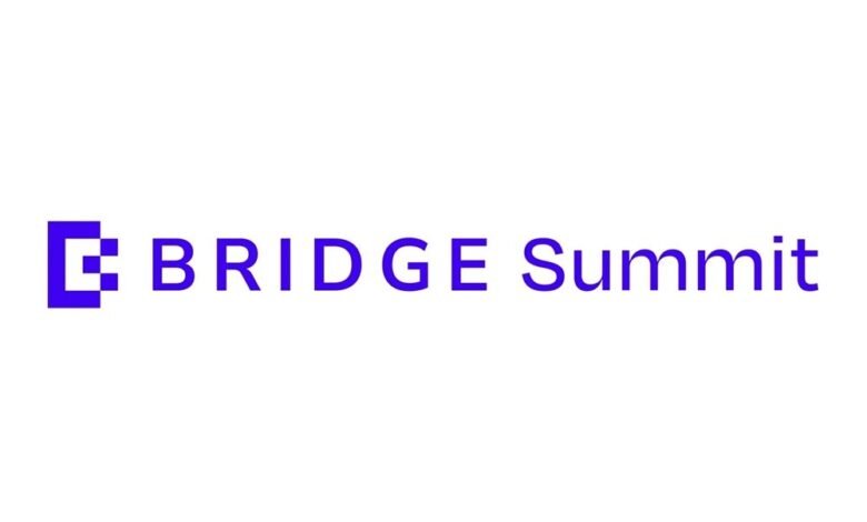 BRIDGE Summit logo with a blue abstract 'B' icon and text.