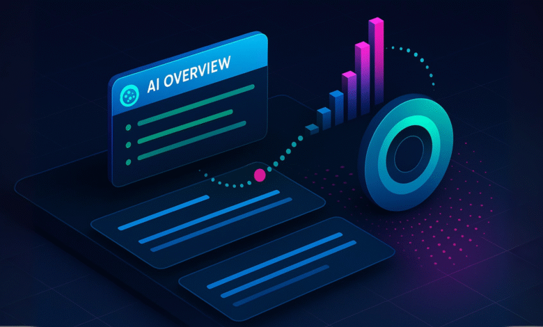 Isometric illustration of AI data analysis: charts, graphs, and reports show insights.