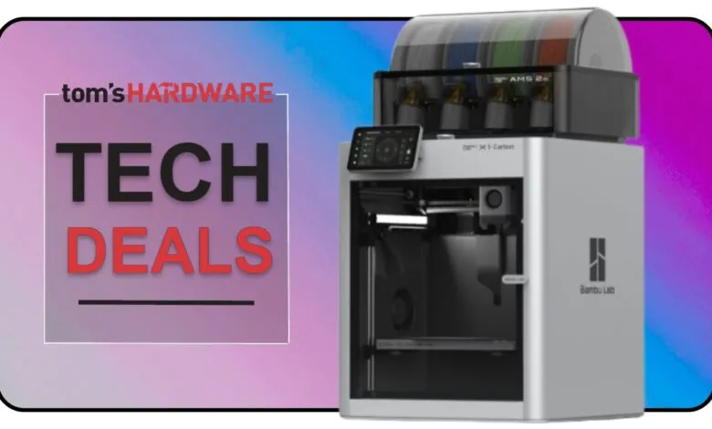 Bamboo Lab X1 Carbon 3D printer featured in Tom's Hardware Tech Deals.