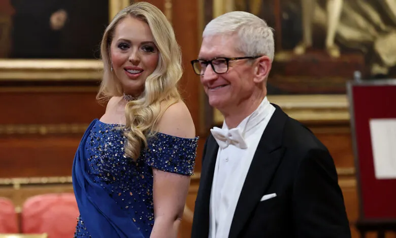 Tiffany Trump and Tim Cook at a formal event.