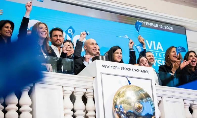 Team celebrating at NYSE, ringing the opening bell.