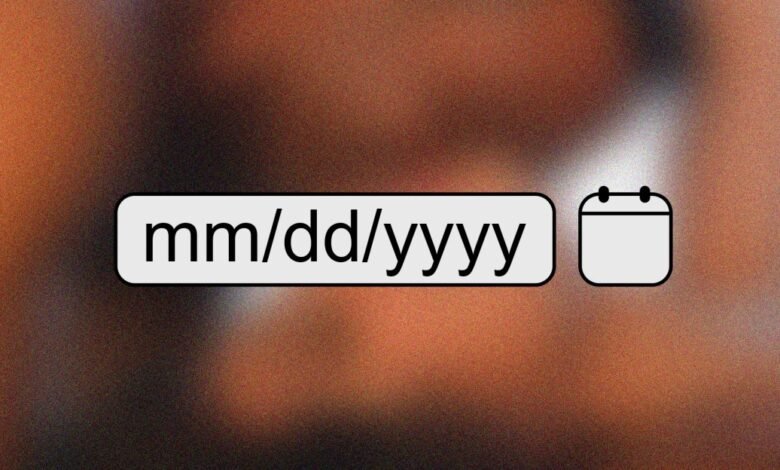 Date input field with mm/dd/yyyy format and calendar icon.