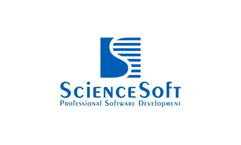 ScienceSoft logo: blue stylized 'S' in a square, with the company name and tagline 'Professional Software Development'.