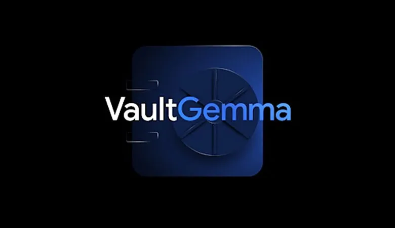 VaultGemma logo: a stylized blue safe on a black background.