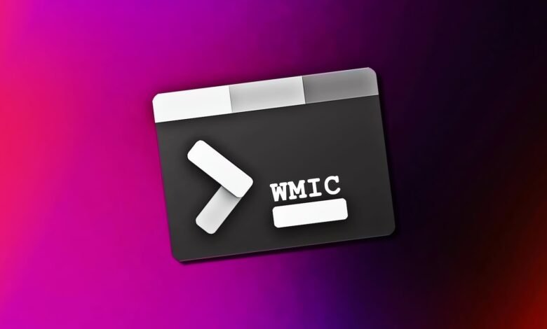 Windows Management Instrumentation Command-line interface (WMIC) shown on a dark background.