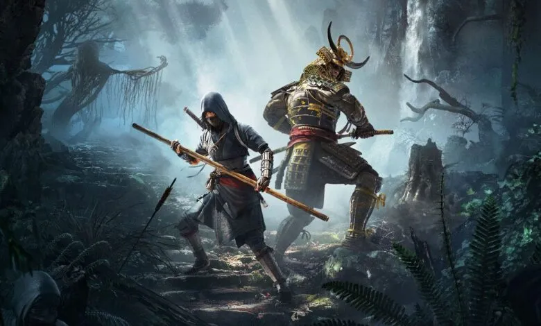 Assassin's Creed Samurai and Ninja in a dark forest
