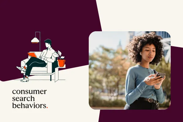 Illustration of a person on a couch with a laptop and a woman using a smartphone outdoors.