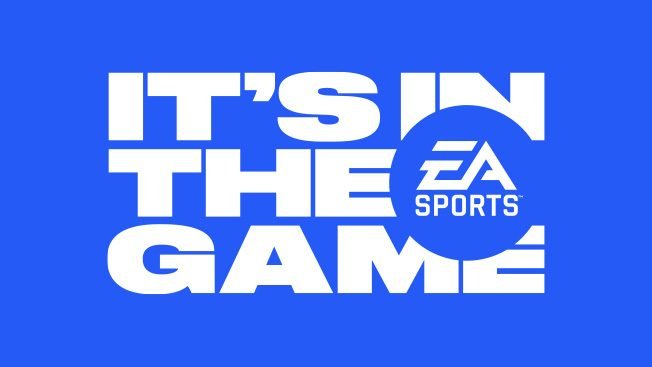 EA Sports logo with the tagline 'It's In The Game' in white text on a blue background.