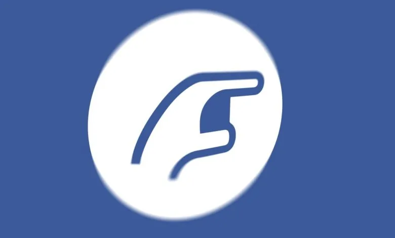 Facebook Poke Icon: A white hand pointing, inside a white circle on a blue background.