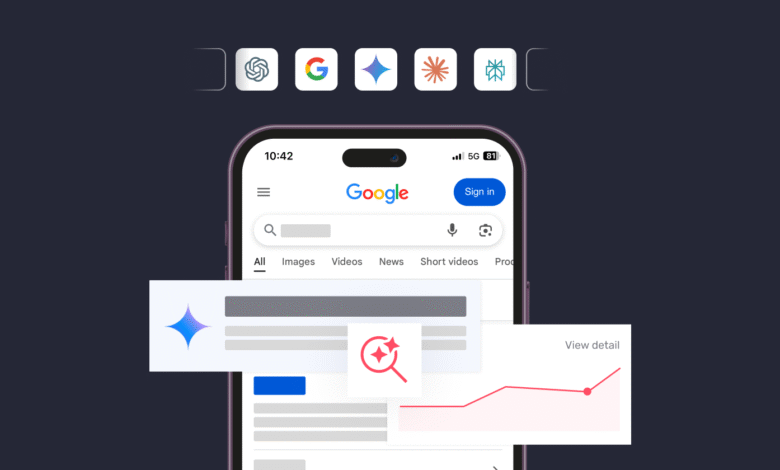 Smartphone displaying Google search results with performance graph, showcasing enhanced search features.