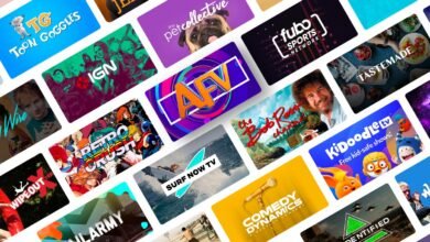 Collage of various streaming TV channel logos, including IGN, AFV, Tastemade, and more.