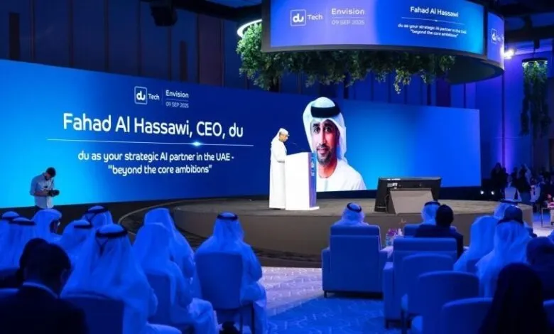 Fahad Al Hassawi, CEO of du, speaks at the du Tech Envision event in the UAE.