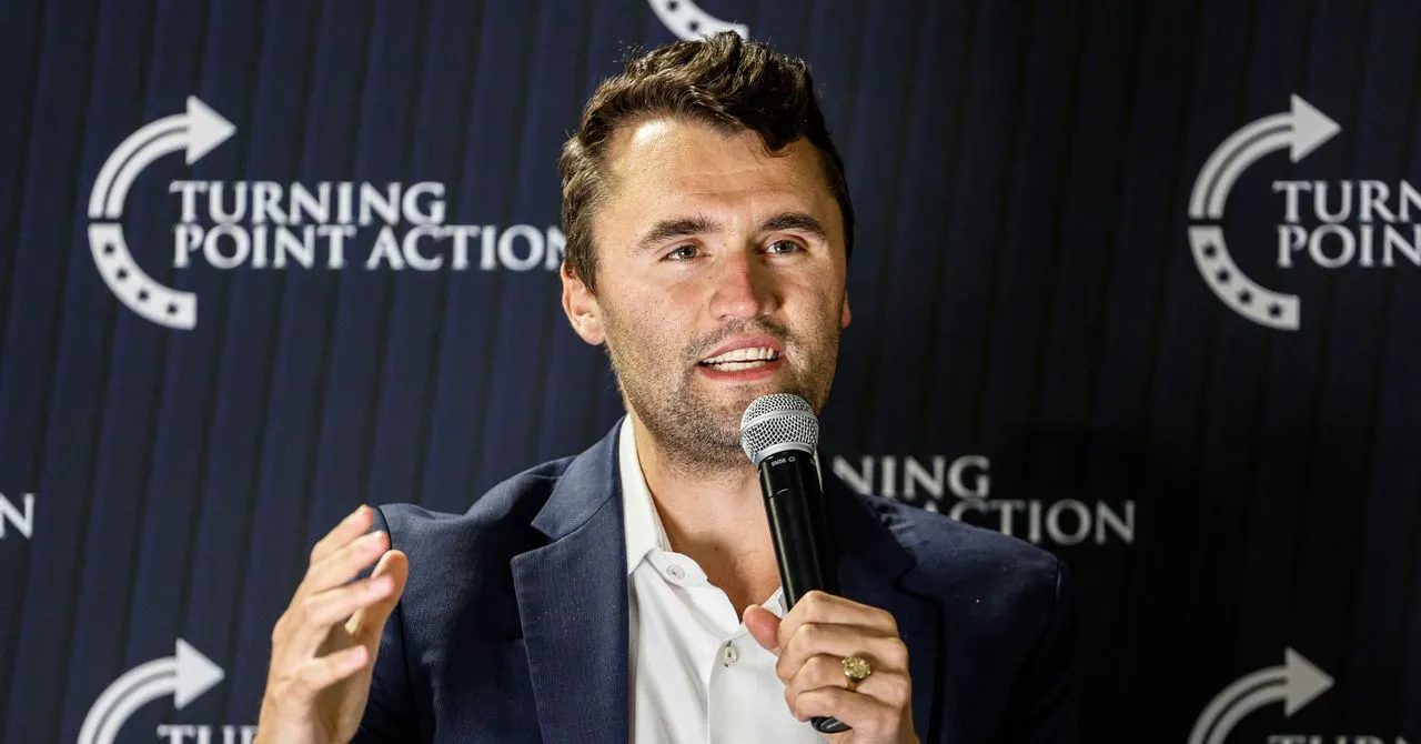 Charlie Kirk, Turning Point Action president, speaks at a press conference.